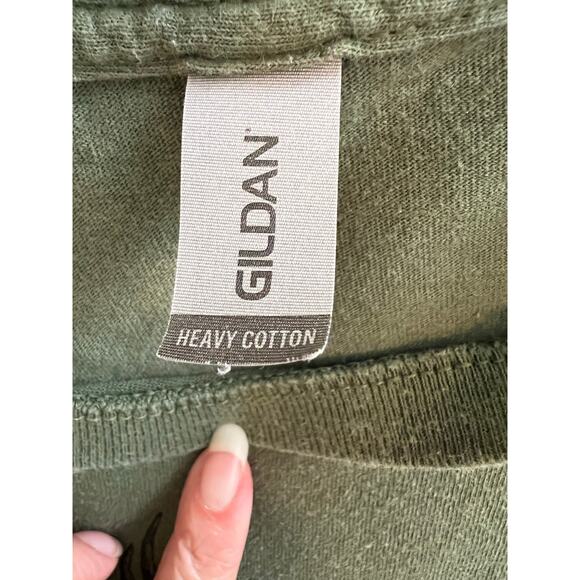 Beer Bear Antler Graphic Tee Green Gildan Heavy Cotton - 3XL - Picture 4 of 7